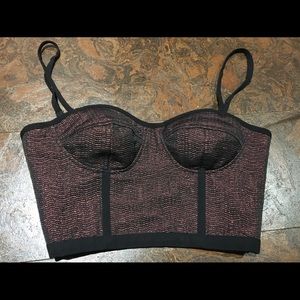 Dynamite deep red sparkly crop top